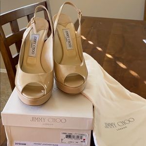 Jimmy Choo Shaw patent leather nude